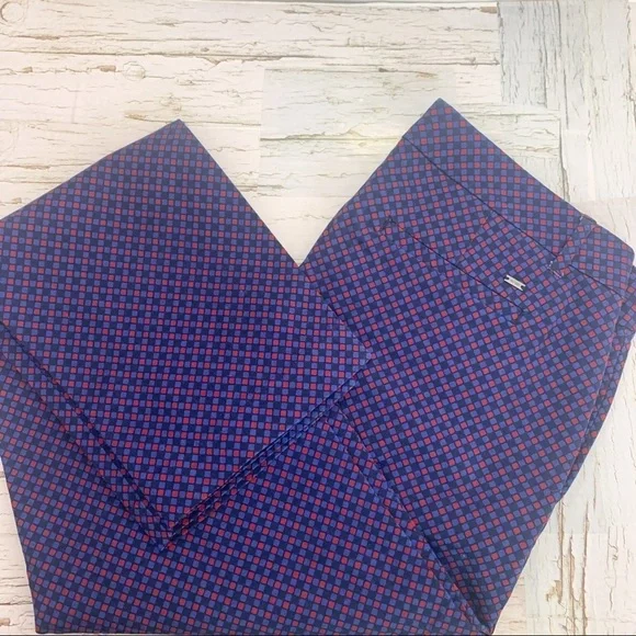 TOMMY HILFIGER Harlequin Check Print Mid Rise Ankle Pants - Picture 2 of 11